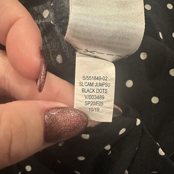 Old Navy Polka Dot Square Neck Cami Jumpsuit Romper Black White XL Summer Smock - Picture 9 of 13